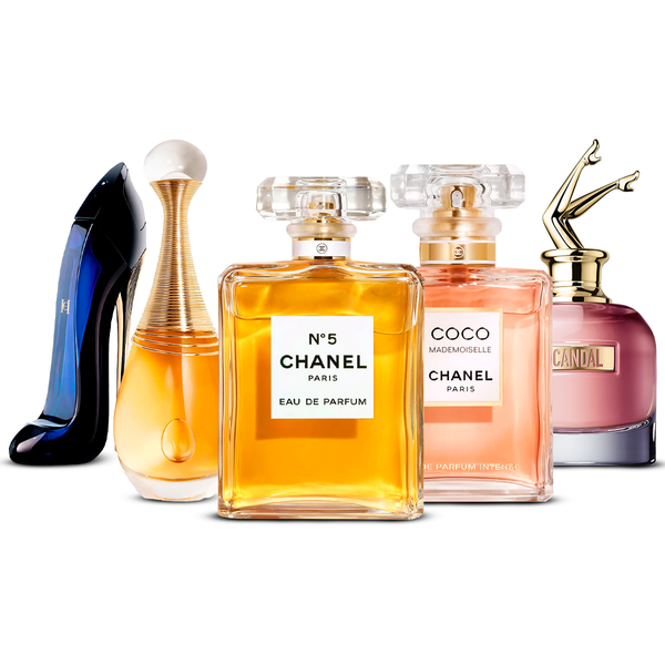 5 Women’s Fragrances – Good Girl, J’adore, Chanel Nº5, Coco Mademoiselle & Scandal [100 ml Each]