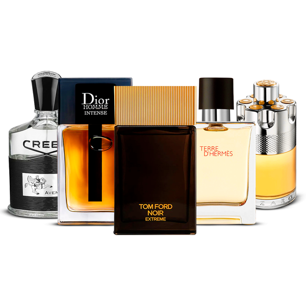 5 Men’s Fragrances – Creed Aventus, Dior Homme Intense, Tom Ford Noir Extrême, Terre d’Hermès & Azzaro Wanted [100 ml Each]