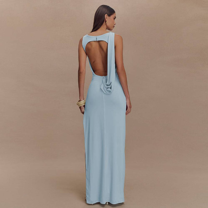 Rieke – Stilvolles Maxikleid mit hohem Schlitz
