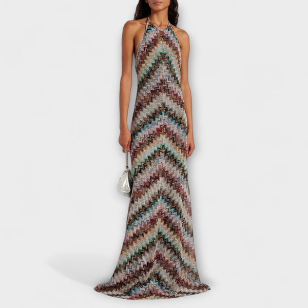 Reese – Jodie Strickkleid mit farbigem Fischgrätenmuster
