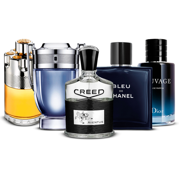 5 Men’s Fragrances – Azzaro Wanted, Invictus, Creed Aventus, Bleu de Chanel & Sauvage [100 ml Each]