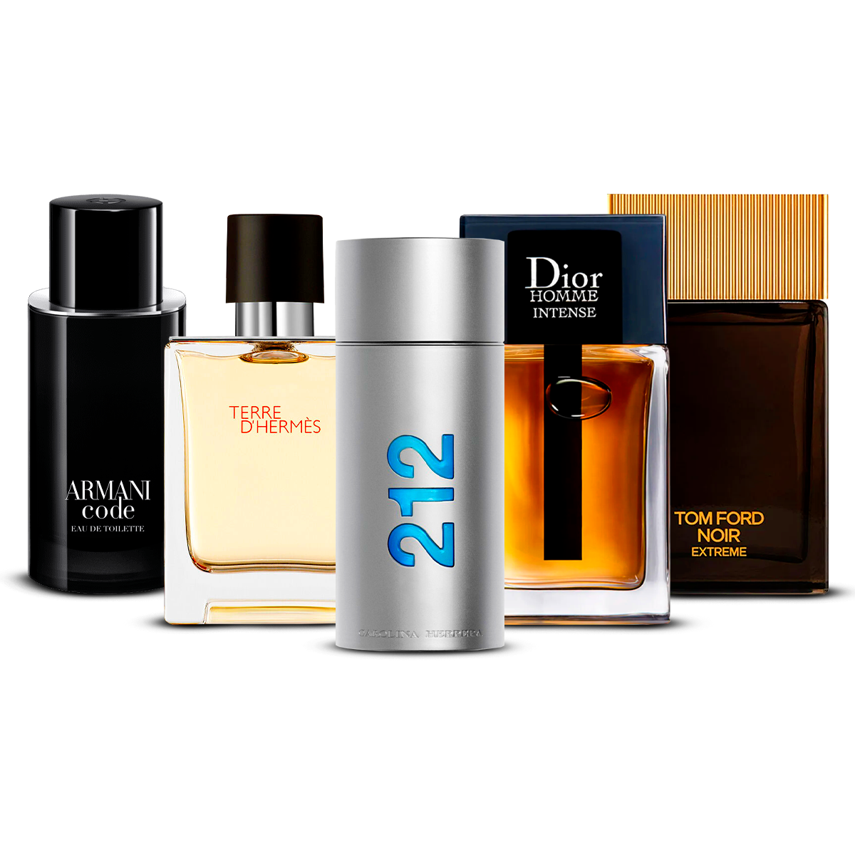 5 Men’s Fragrances – Armani Code, Terre d’Hermès, 212 Men, Dior Homme Intense & Tom Ford Noir Extrême [100 ml Each]