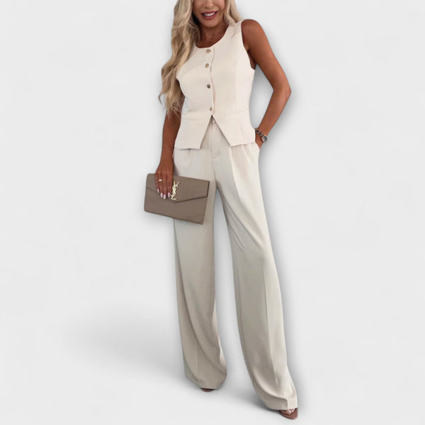 Wilhelmina – Stilvolles ärmelloses Top und Hosen-Ensemble