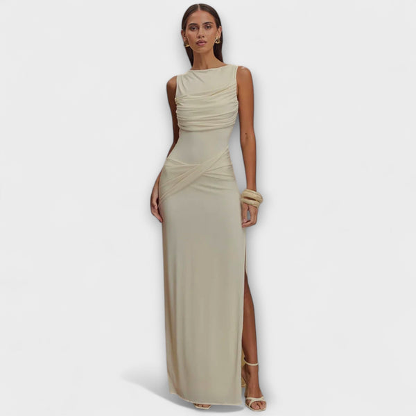 Rieke – Stilvolles Maxikleid mit hohem Schlitz
