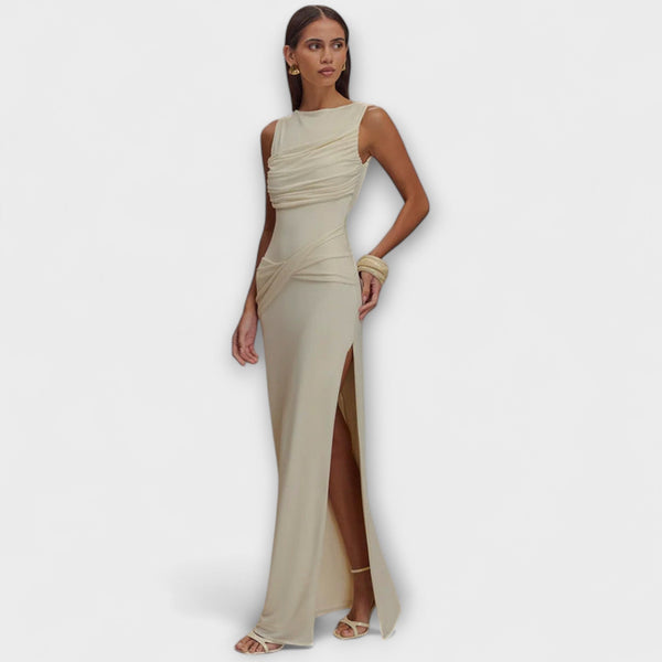 Rieke – Stilvolles Maxikleid mit hohem Schlitz