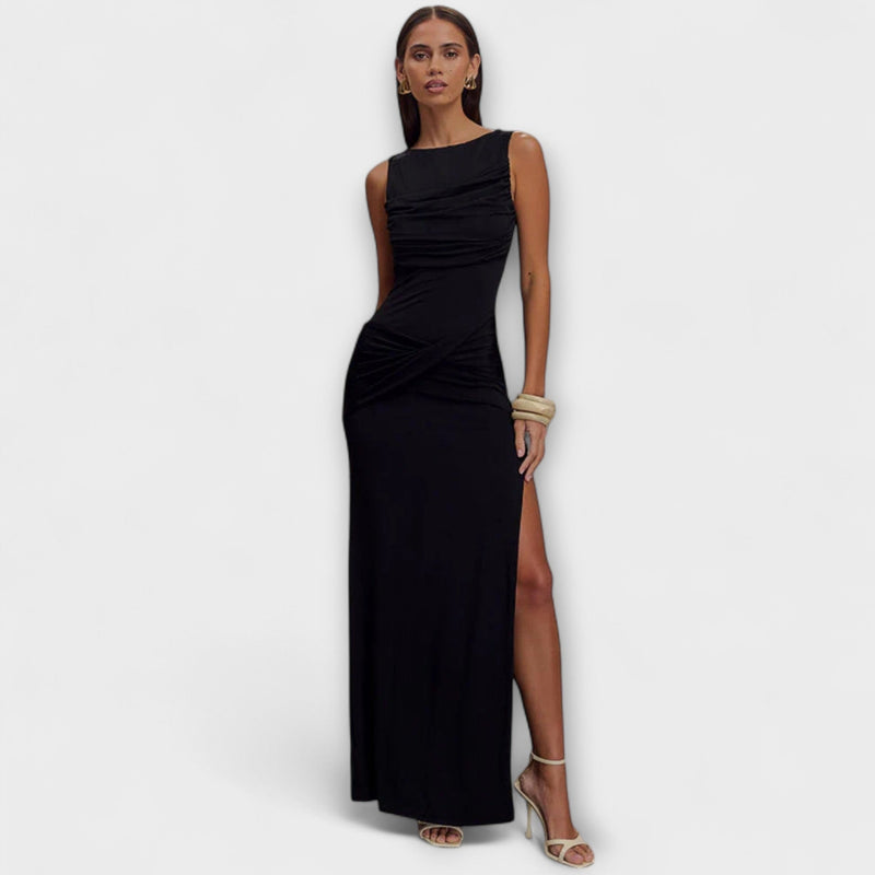 Rieke – Stilvolles Maxikleid mit hohem Schlitz