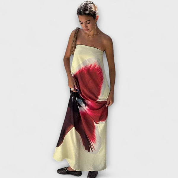 Chic Off-Shoulder Maxi-Kleid mit Ärmeln und ärmellos