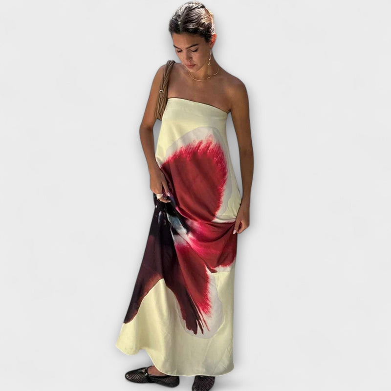 Chic Off-Shoulder Maxi-Kleid mit Ärmeln und ärmellos