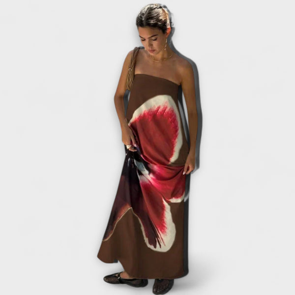 Chic Off-Shoulder Maxi-Kleid mit Ärmeln und ärmellos