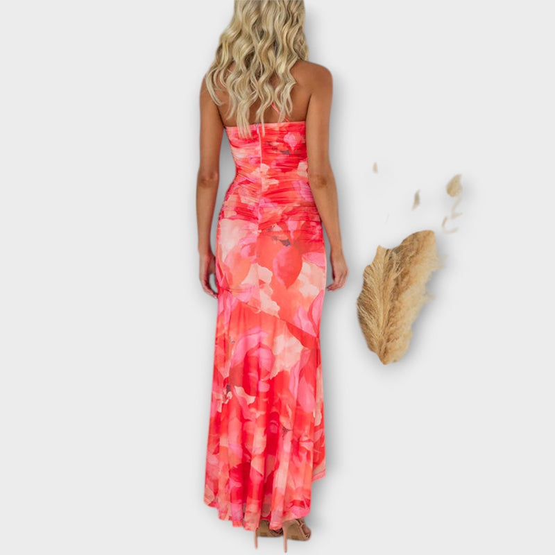 Pia – Maxikleid mit asymmetrischer Raffung