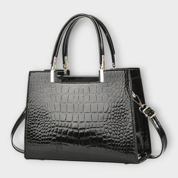 Aurellia – Glänzende Handtasche mit Krokodilmuster