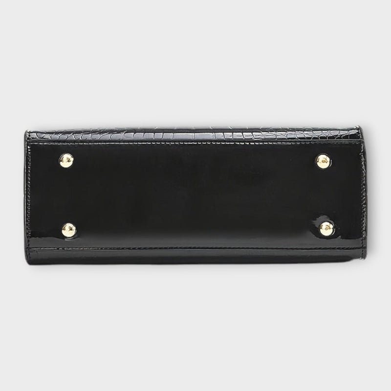Aurellia – Glänzende Handtasche mit Krokodilmuster