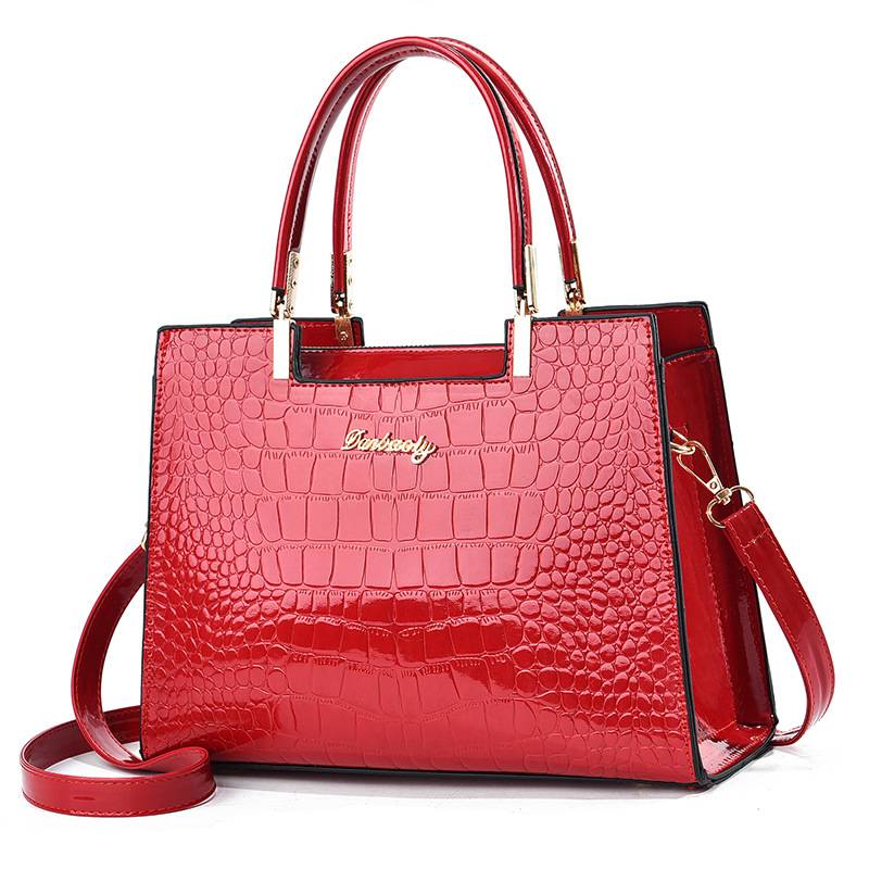Aurellia – Glänzende Handtasche mit Krokodilmuster