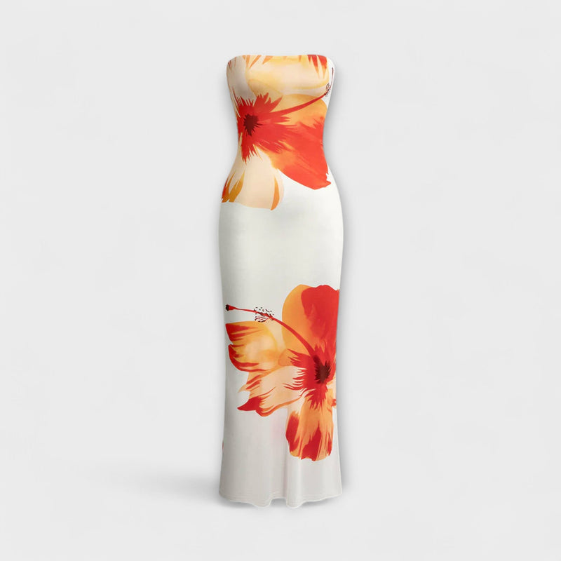 Chic Off-Shoulder Maxi-Kleid mit Ärmeln und ärmellos
